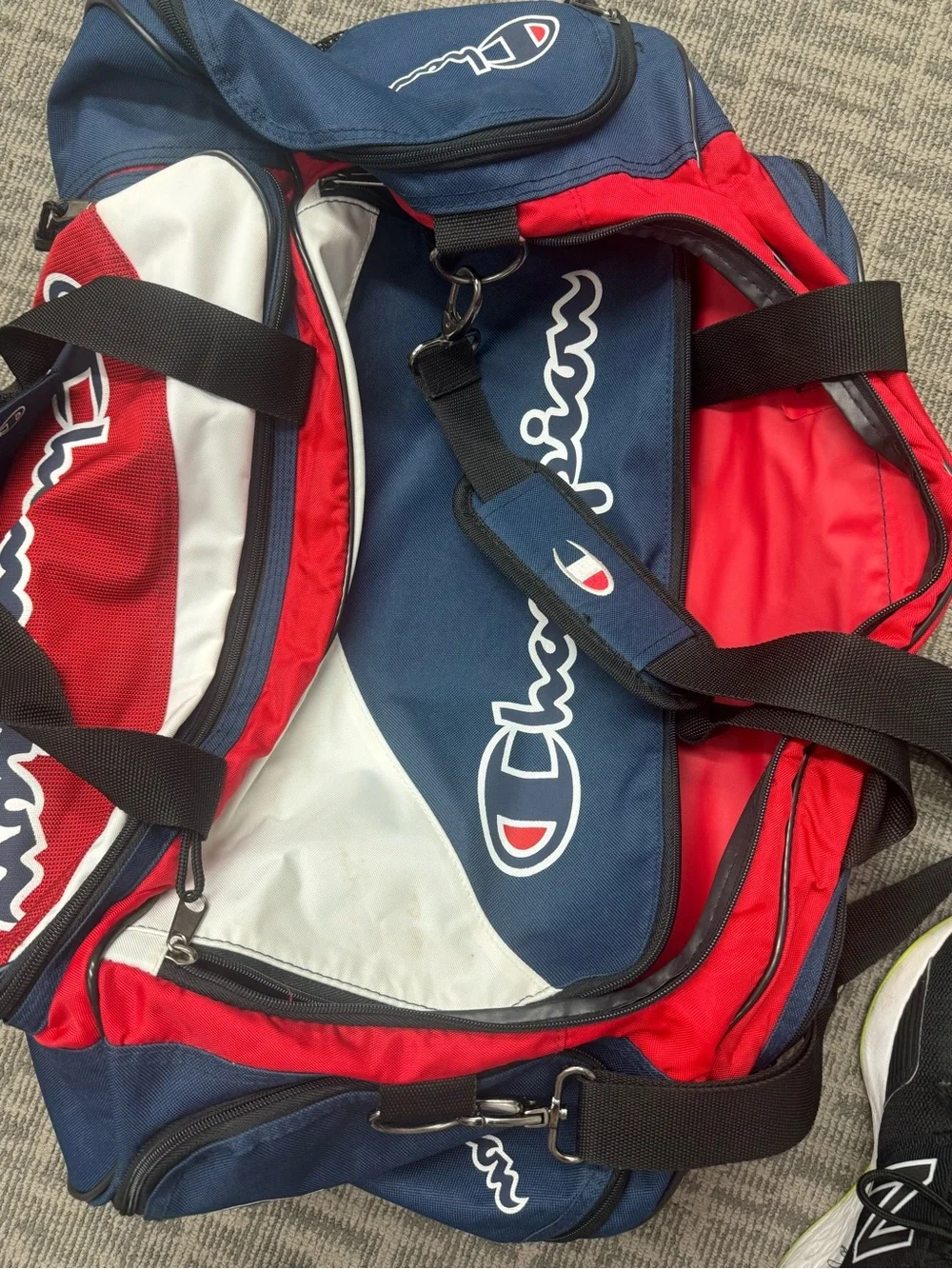 Champion Red, Navy & White Sport Duffle Bag